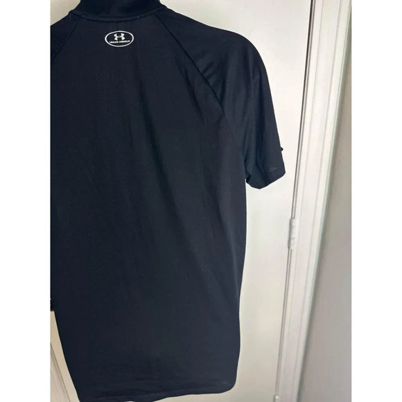 Under Armour black and gray locker short sleeve loose zipper top XL #0708 - Picture 3 of 6